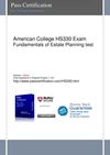 Pass AMERICAN COLLEGE HS330 Exam