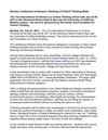 Berkley Conference to Advance Teaching of Critical Thinking Skills