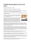 Gold hits all-time high as investors seek haven - Vince Stanzione Spread Betting
