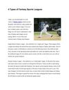 4 Types of Fantasy Sports Leagues