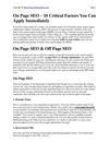On Page SEO – 10 Critical Factors You Can Apply Immediately