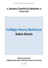 CES Henry Barbusse / Saint-Denis "Jeunes Contre le Sexisme" 2010