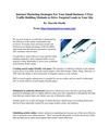 Internet Marketing Strategies For Your Small Business: 5 Free Traffic Building Methods to Drive Targeted Leads to...