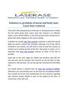 Solution to problem of facial and body hair- Laser hair removal