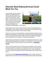 Discreet Adult Dating Services Could Work For You