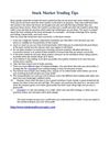 Stock Market Trading Tips