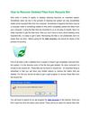 How to Recover Deleted Files from Recycle Bin