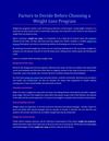 Factors to Decide Before Choosing a Weight Loss Program