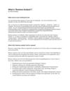 What is Business Analysis?