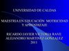 MAESTRIA EN EDUCACIÓN MOTRICIDAD Y APRENDIZAJE
