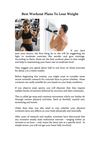 Best Workout Plans To Lose Weight