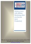 Achieve more with Affiliate Marketing when you become more Productive