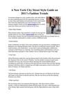 A New York City Street Style Guide on 2011’s Fashion Trends