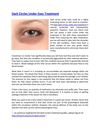 Dark Circles Under Eyes Treatment
