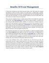 Benefits Of Event Management