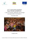 Compte rendu Université Populaire européenne 8 novembre 2010