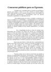 CONCURSO PÚBLICO PARA OS EGRESSOS