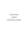 Vingt et neuf Sonnets d'Étienne de La Boëtie