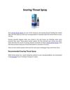 Snoring Throat Spray