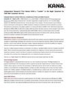 Independent Research Firm Names KANA a “Leader” in the Magic Quadrant for CRM Web Customer Service