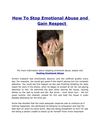 How to Stop Emotional Abuse and Gain Respect