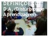 DEFINIÇÕES DE DIFICULDADE DE APRENDIZAGEM
