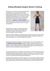 Getting Affordable Designer Women’s Clothing