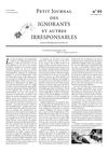 Le petit journal des ignorants et autres irresponsables. n°01