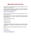 Make Money Fast And Easy - How To Make Money Quick?