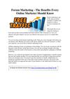 Benefits of Forum Marketing Every Internet Marketer Should Know