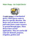 Water Pump - An Useful Device