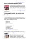 Bakery Supplies at Wholesale Prices