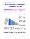 Affordable SEO Services to Improve Google Website Rankings