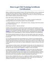 How to get CNA Training Certificate Certification