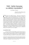 1940, faillite française ou défaite improbable ?