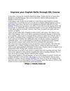 Improve your English Skills through ESL Course