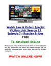 Watch Law & Order Special Victims Unit Season 13 Episode 7 - Russian Brides