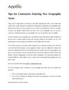 Tips for Contractors Entering New Geographic Areas