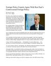 Foreign Policy Experts Agree With Ron Paul’s Controversial Foreign Policy