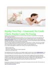 Unsecured, No Credit Check, Payday Loans No Faxing