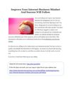 Improve Your Internet Business Mindset And Success Will Follow