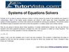 Systems of Equations Solvers
