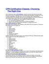 CPR Certification Classes: Choosing The Right One