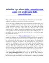 Valuable tips about debt consolidation and credit card debt consolidation - Australia