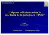 ALGUNAS REFLEXIONES SOBRE LA ENSEÑANZA DE LA GEOLOGÍA EN EL PERÚ
