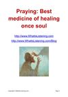 Praying- Best medicine of healing once soul