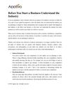 Before You Start a Business Understand the Industry