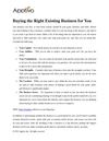 Buying the Right Existing Business for You