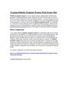Treating Diabetic Pregnant Women With Proper Diet