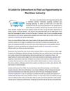 A Guide for Jobseekers to Find an Opportunity in Maritime Industry